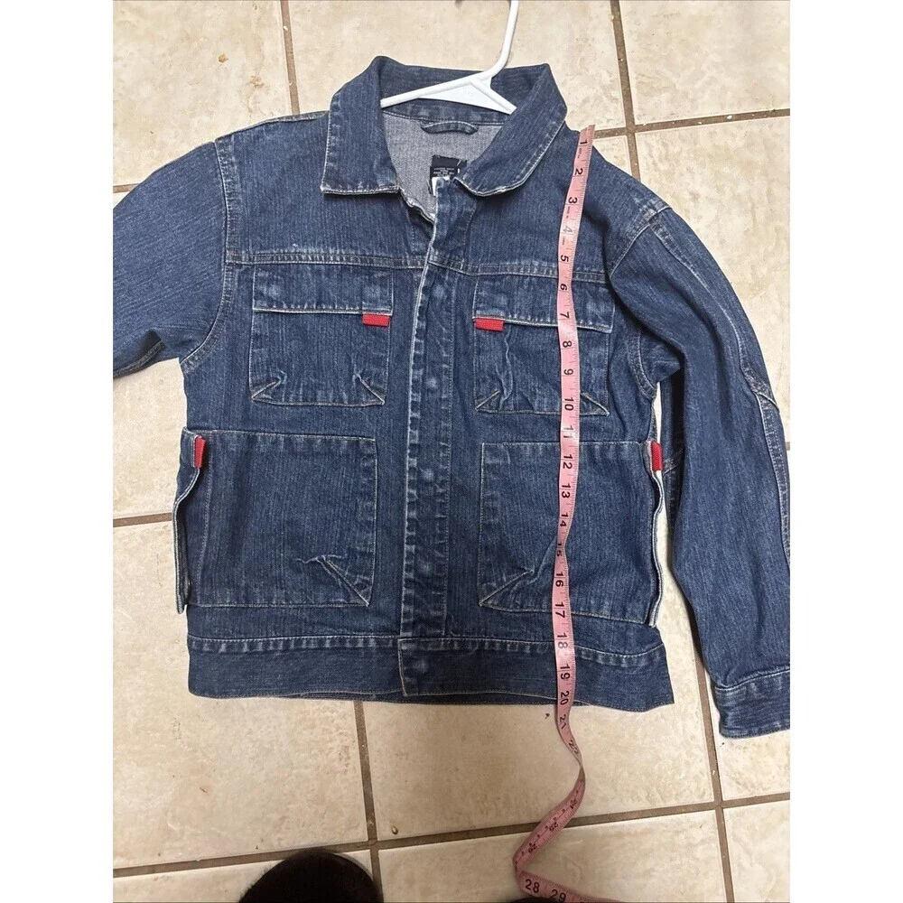 Vintage Kids Gap denim barn jacket Medium 7-8 Snap Button Y2K 2001 Pockets